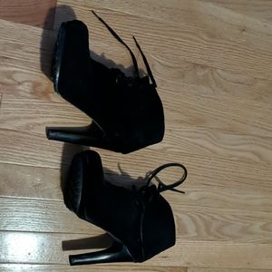 Rose Gold black suede Genie booties